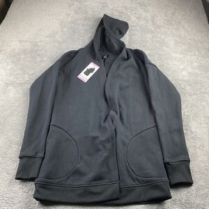 Active Life‎ Cardigan Open-Front Hooded Womens Small Black Long Sleeve NWT